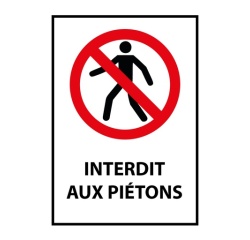 Panneau d'Interdiction - Interdit aux piétons - P004 - ISO 7010 Vinyle Souple Autocollant A5