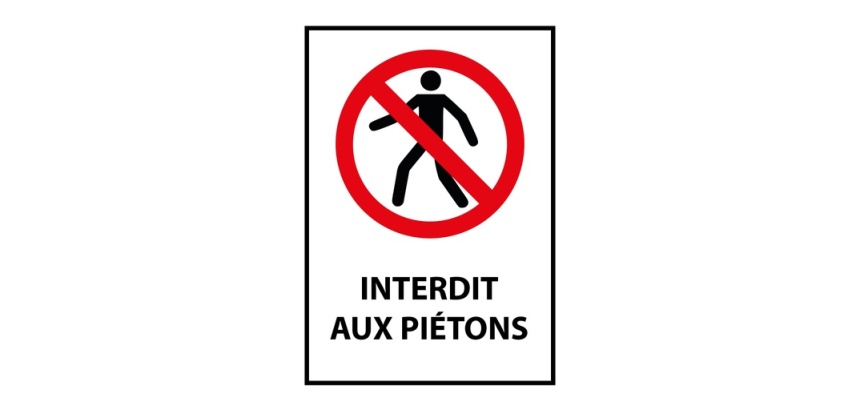 Panneau d'Interdiction - Interdit aux piétons - P004 - ISO 7010 Vinyle Souple Autocollant A5