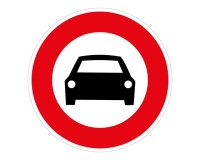 Panneau d'interdiction - Picto Interdit aux voitures - ISO 7010 Vinyle Souple Autocollant 200 mm