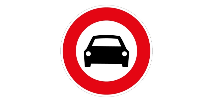 Panneau d'interdiction - Picto Interdit aux voitures - ISO 7010 Vinyle Souple Autocollant 200 mm