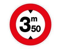 Panneau - Accès Interdit aux véhicules > 3,50m - Vinyle Vinyle Souple Autocollant 200 mm