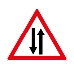 Panneau de danger A18 - Circulation deux sens Vinyle Souple Autocollant 200 mm
