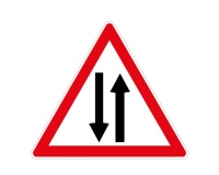 Panneau de danger A18 - Circulation deux sens Vinyle Souple Autocollant 200 mm