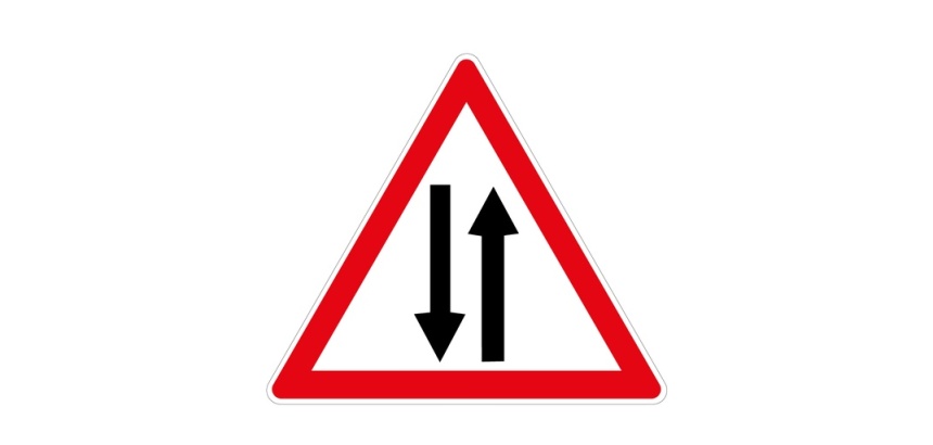 Panneau de danger A18 - Circulation deux sens Vinyle Souple Autocollant 200 mm