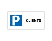 Panneau Parking réservé Clients - 400 x 200 mm - Aludibond