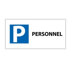 Panneau Parking réservé Personnel - 400x200 mm - Aludibond