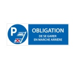 Signalétique Obligation de se garer en marche arrière - ISO 7010