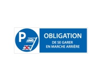 Signalétique Obligation de se garer en marche arrière - ISO 7010