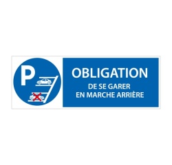 Signalétique Obligation de se garer en marche arrière - ISO 7010