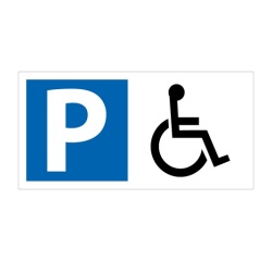 Panneau - Parking PMR réservé - 400x200 mm - Aludibond