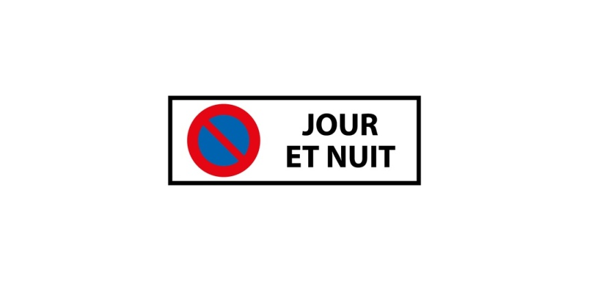 Panneau Interdiction de stationner jour  nuit - Parking privé