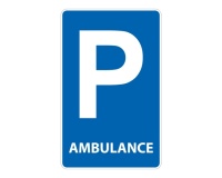 Panneau - Parking Ambulance - Aludibond / Aluminium Couvre-Chant 500 x 500 mm