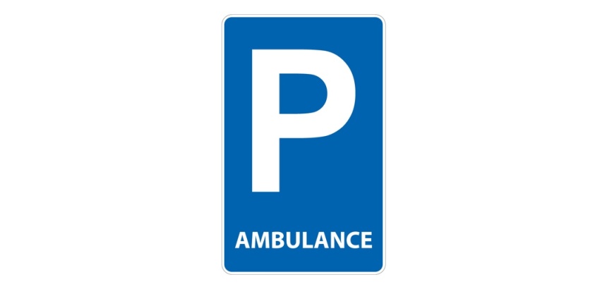 Panneau - Parking Ambulance - Aludibond / Aluminium Couvre-Chant