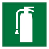 Signalétique incendie - Pictogramme Extincteur - ISO 7001 250 x 250 mm Vinyle Souple Autocollant