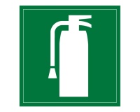 Signalétique incendie - Pictogramme Extincteur - ISO 7001 250 x 250 mm Vinyle Souple Autocollant