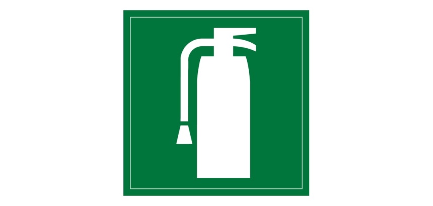 Signalétique incendie - Pictogramme Extincteur - ISO 7001 125 x 125 mm Vinyle Souple Autocollant