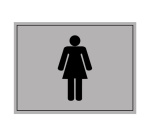 Plaque gravée - Toilettes picto Femme - 10x14 cm - Gravoply Inox