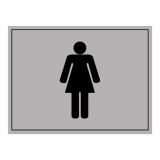 Plaque gravée - Toilettes picto Femme - 10x14cm (Blanc)
