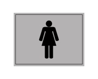 Plaque gravée - Toilettes picto Femme - 10x14 cm - Gravoply Bleu