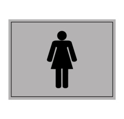 Plaque gravée - Toilettes picto Femme - 10x14 cm - Gravoply Inox