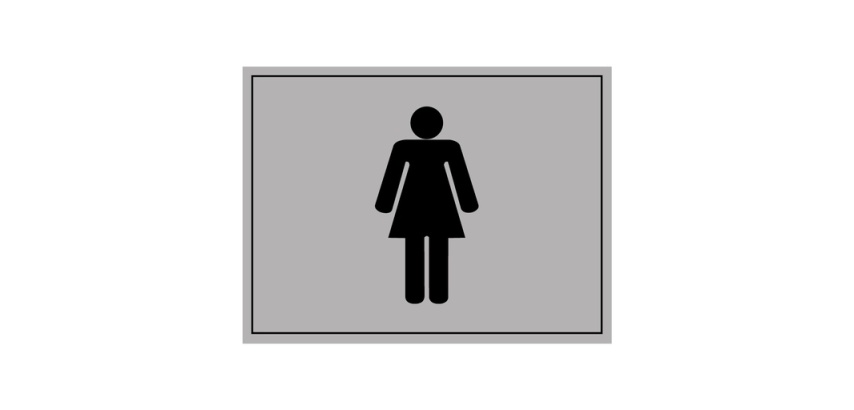 Plaque gravée - Toilettes picto Femme - 10x14 cm - Gravoply Inox