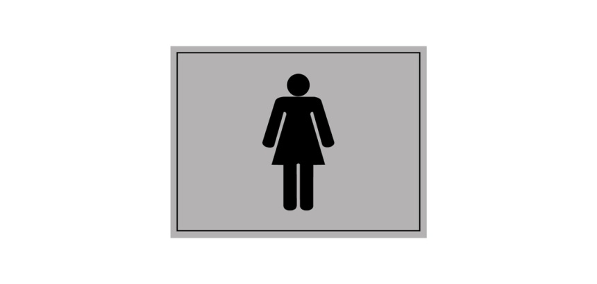 Plaque gravée - Toilettes picto Femme - 10x14 cm - Gravoply Inox