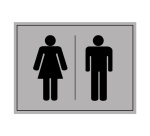 Plaque gravée - picto homme femme  WC 10x14cm