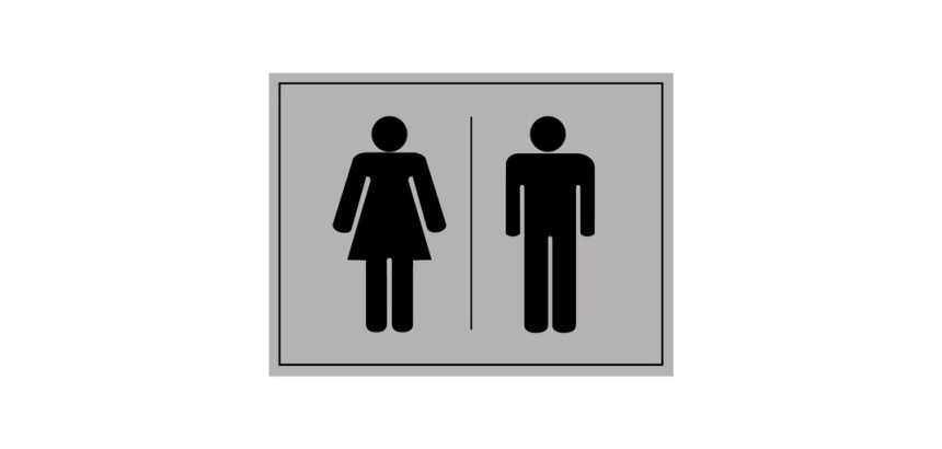 Plaque gravée - picto homme femme  WC 10x14cm