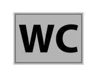 Plaque gravée - Pictogramme WC mixte - 10 x 14 cm - Gravoply Blanc