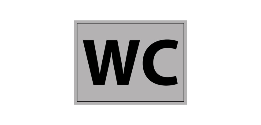Plaque gravée - Pictogramme WC mixte - 10 x 14 cm - Gravoply Blanc