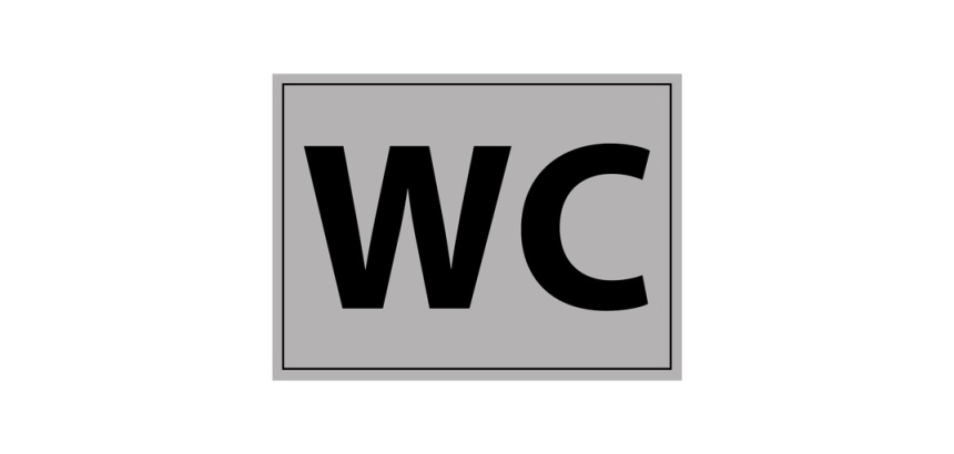 Plaque gravée - Pictogramme WC mixte - 10 x 14 cm - Gravoply Inox