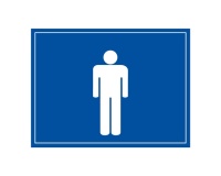Signalétique WC - Toilettes Hommes - 10 x 14 cm - Gravoply® Blanc