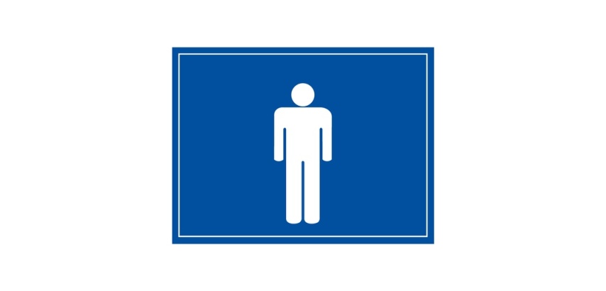 Signalétique WC - Toilettes Hommes - 10 x 14 cm - Gravoply® Blanc