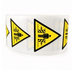 Rouleau de 250 Pictos de Danger - Ecrasement - W019 - ISO 7010 25 mm