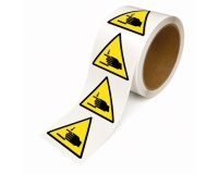 Rouleau de Pictos de Danger - Danger Écrasement des mains - W024 100 mm