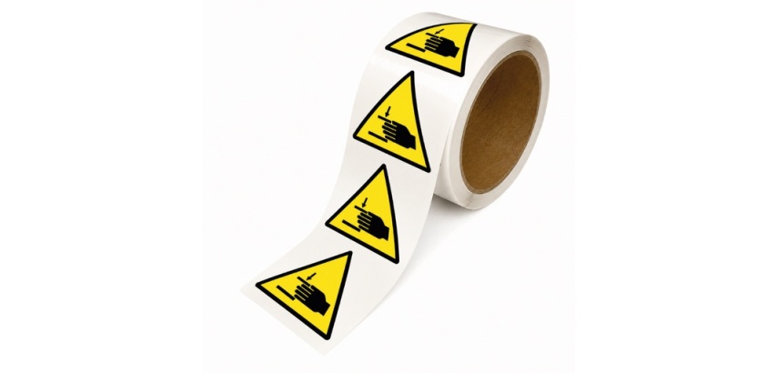 Pictogrammes adhésifs Écrasement des mains W024 – ISO 7010