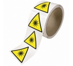 Rouleau de pictos - Danger Rayonnement optique - W027 - ISO 7010