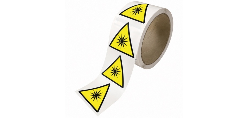Rouleau de pictos - Danger Rayonnement optique - W027 - ISO 7010