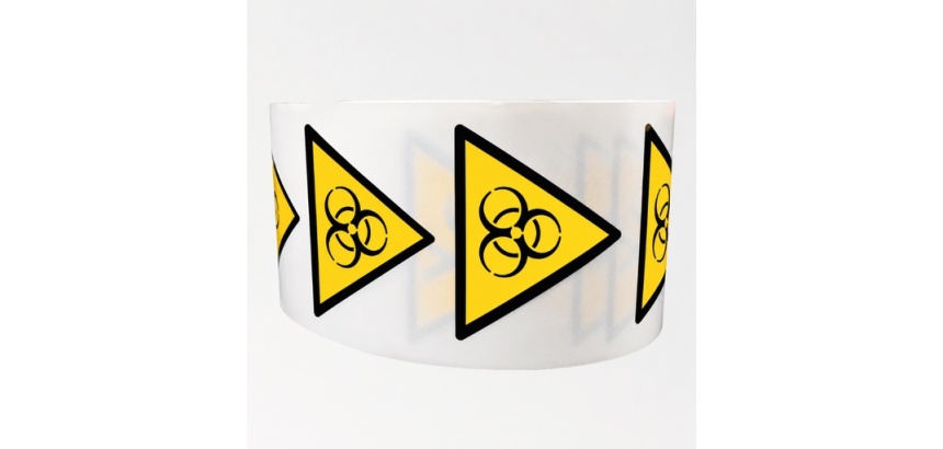 Rouleau de Pictos de Danger - Risque biologique - W009 25 mm
