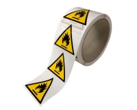 Rouleau de Pictos de Danger - Matières inflammables - W021 100 mm