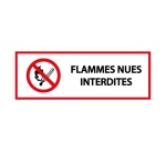 Panneau d'interdiction - Flammes nues interdites - P003 297 x 105 mm Vinyle Souple Autocollant