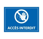 Plaque Interdiction - Accès interdit - 100x140 mm - Gravoply Bleu