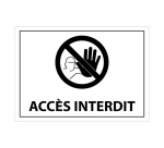 Plaque Interdiction - Accès interdit - 100x140 mm - Gravoply Bleu