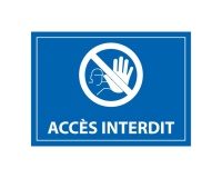 Plaque Interdiction - Accès interdit - 100x140 mm - Gravoply Bleu