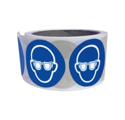 Rouleau de pictos - Lunettes protection obligatoires - M004 25 mm