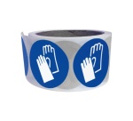 Rouleau de pictos - Gants de protection obligatoires - M009 25 mm