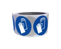 Rouleau de pictos - Gants de protection obligatoires - M009 25 mm