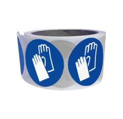 Rouleau de pictos - Gants de protection obligatoires - M009 25 mm