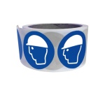 Rouleau de 250 pictos - Casque protection obligatoire - M014 25 mm