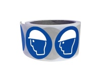Rouleau de 250 pictos - Casque protection obligatoire - M014 100 mm